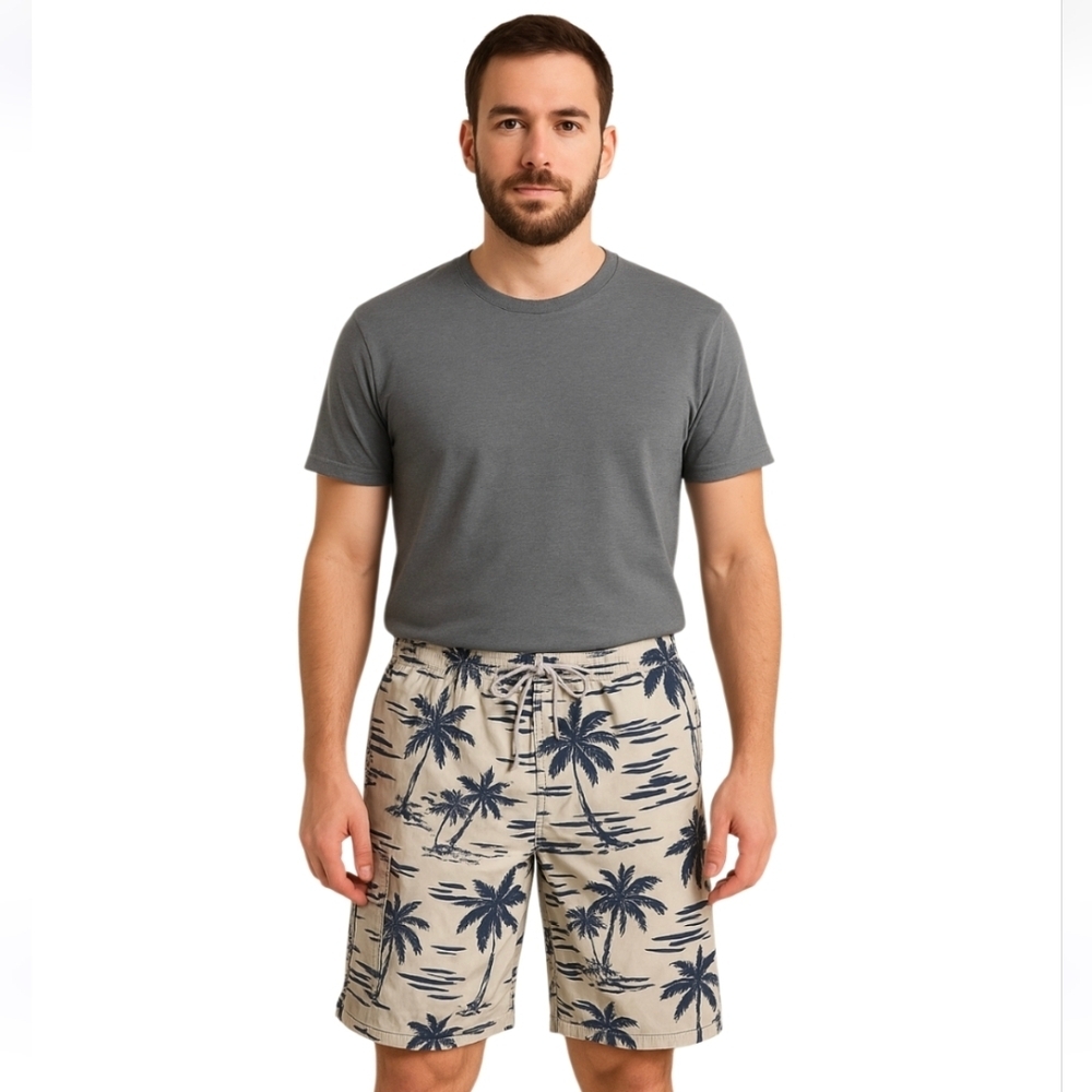 Newport Blue Men's Shorts Swimming Trunks 100% Polyester M Tropical Print Summer